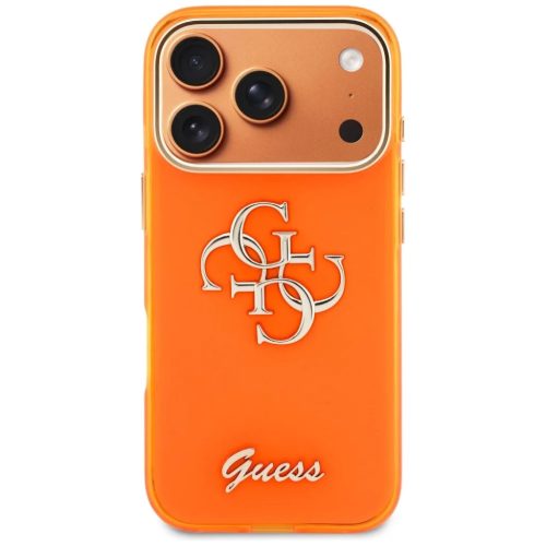 Guess IML 4G Script Metal Logo tok iPhone 17 Pro Max narancs