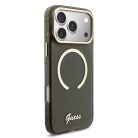 Guess IML Glitter Script Strap MagSafe tok iPhone 17 Pro Max fekete tok