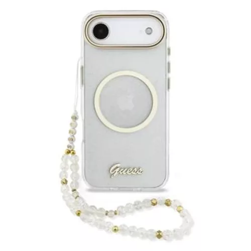 iPhone 17 Air Guess IML Glitter Script Strap MagSafe fliptok