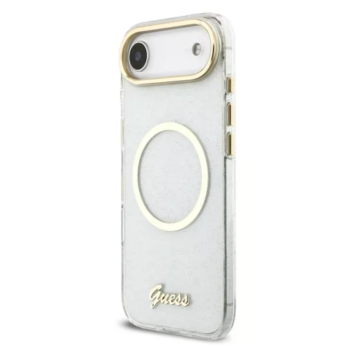 iPhone 17 Air Guess IML Glitter Script Strap MagSafe fliptok