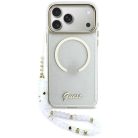 Guess IML Glitter Script Strap MagSafe tok iPhone 17 Pro Max Transparent tok