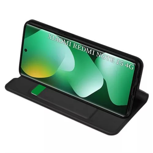 Techsuit - Magskin Fliptok - Xiaomi Redmi Note 15 5G - Fekete tok
