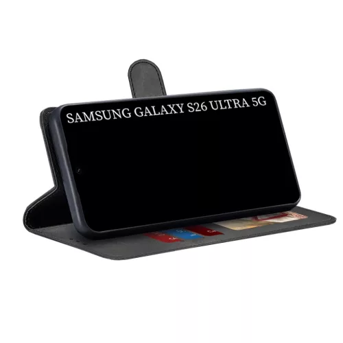 Techsuit - Napló Fliptok - Samsung Galaxy S26 Ultra - Fekete tok