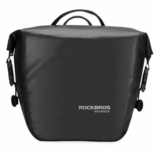 Rockbros AS-003-1BK vízálló biciklis táska vállpánttal, elöl/hátul felszerelhető, 10-14l - fekete
