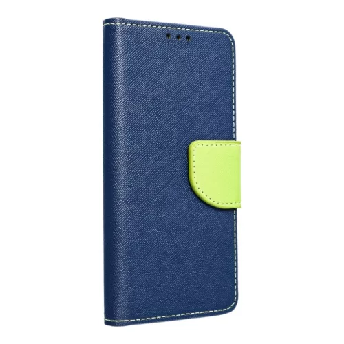 Samsung Galaxy A57 FANCY könyvtok - sötétkék / lime tok