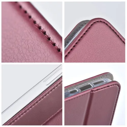 Samsung Galaxy A57 SMART MAGNETO könyvtok, burgundi tok