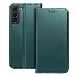 Samsung Galaxy A57 tok SMART MAGNETO könyv tok sötétzöld