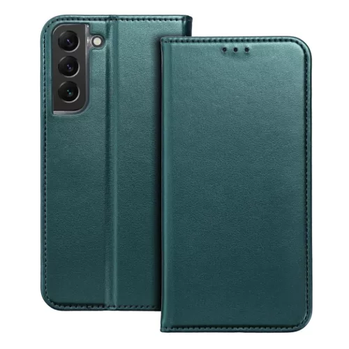 Samsung Galaxy A57 tok SMART MAGNETO könyv tok sötétzöld