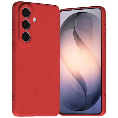 Samsung Galaxy S26 Mercury félig szilikon MagSafe piros tok