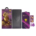 iPhone 17 Pro Max OG Purple Big Curved kijelzővédő fólia fekete kerettel