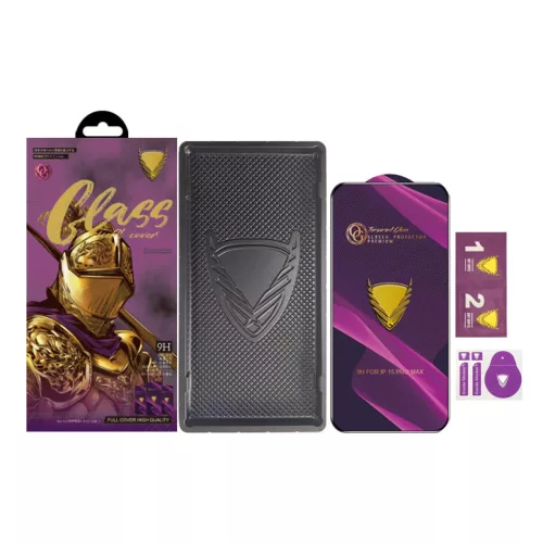 iPhone 17 Pro Max OG Purple Big Curved kijelzővédő fólia fekete kerettel