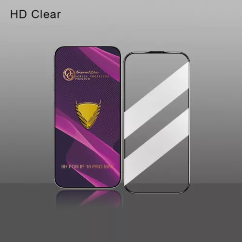 iPhone 17 Pro OG Purple Big Curved kijelzővédő fólia fekete kerettel