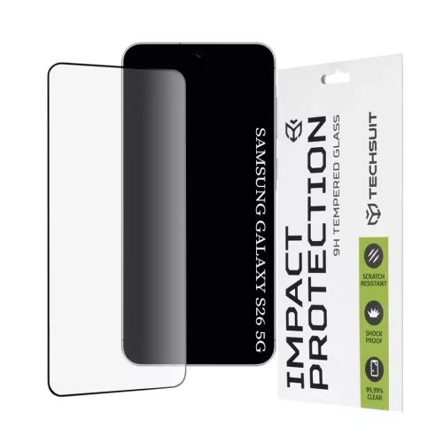 Samsung Galaxy S26 Fekete Techsuit 111D Teljes Fedés / Teljes Ragasztás Üveg üvegfólia