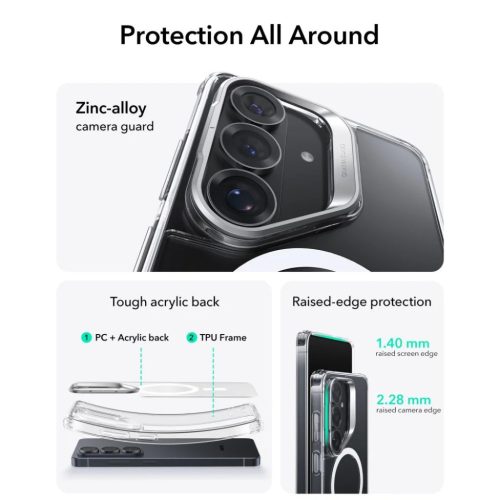 Samsung Galaxy S26 Classic Hybrid Kickstand Magsafe Prémium átlátszó tok