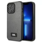 Karl Lagerfeld Saffiano Plakett tok iPhone 13 Pro Max 6.7" - Ezüst tok