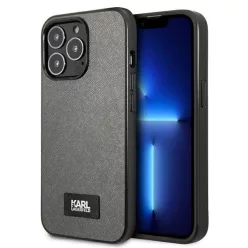   Karl Lagerfeld Saffiano Plakett tok iPhone 13 Pro Max 6.7" - Ezüst tok