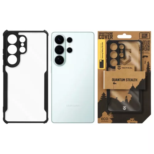 Samsung Galaxy S26 Ultra Átlátszó/Fekete Tactical Quantum Stealth fliptok