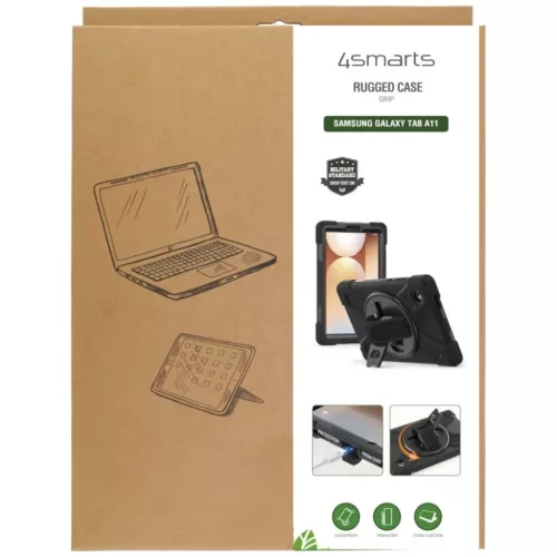 Samsung Galaxy Tab A11 Páncélozott tok fogantyúval 4smarts Rugged Case Grip tok