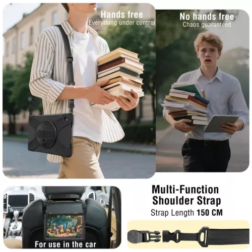 Samsung Galaxy Tab A11 Páncélozott tok fogantyúval 4smarts Rugged Case Grip tok