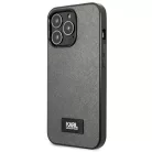 Karl Lagerfeld Saffiano Plakett tok iPhone 13 Pro Max 6.7" - Ezüst tok