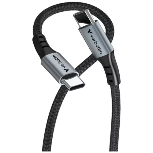 Verbatim Sync & Charge USB-C - USB-C 100W PD3.0/QC3.0 120cm fekete kábel