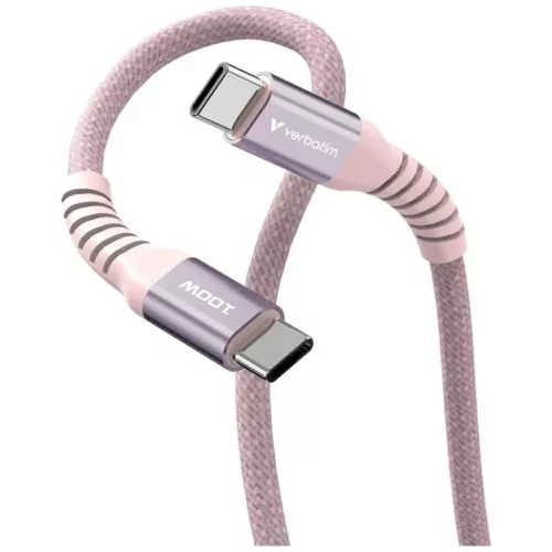 Verbatim Sync & Charge USB-C - USB-C 100W PD3.0/QC3.0 120cm rózsaszín kábel