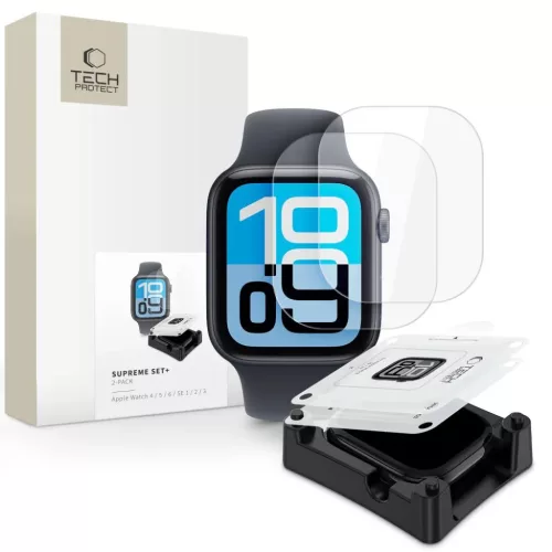 Apple Watch 4 / 5 / 6 / SE 40 mm Hydrogel Tech-Protect Supreme Set+ 2-darabos Készlet átlátszó üvegfólia