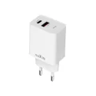 Maxlife MXTC-13-20AC PD QC töltő 1x USB-C 1x USB 20W fehér