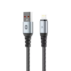   Apple eszközökhöz fekete Forever Braix USB - Lightning kábel 1,0 m 3A