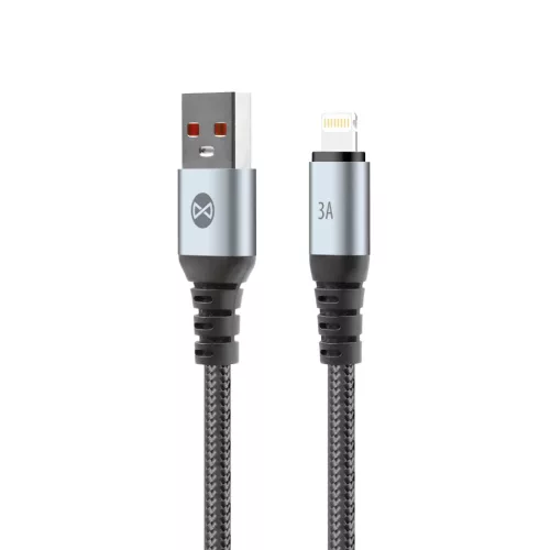 Apple eszközökhöz fekete Forever Braix USB - Lightning kábel 1,0 m 3A