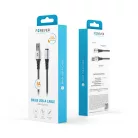 Apple eszközökhöz fekete Forever Braix USB - Lightning kábel 1,0 m 3A