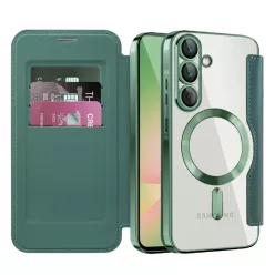 Samsung Galaxy A57 5G Zöld Techsuit SmartMag fliptok