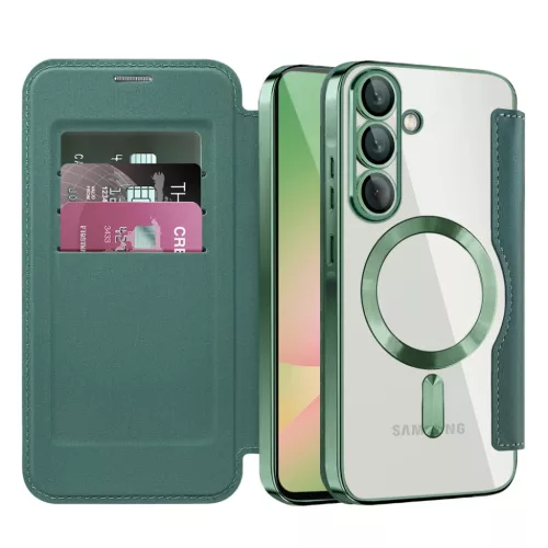 Samsung Galaxy A57 5G Zöld Techsuit SmartMag fliptok