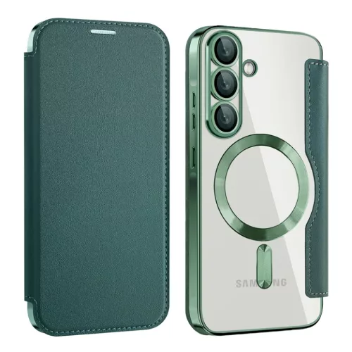 Samsung Galaxy A57 5G Zöld Techsuit SmartMag fliptok