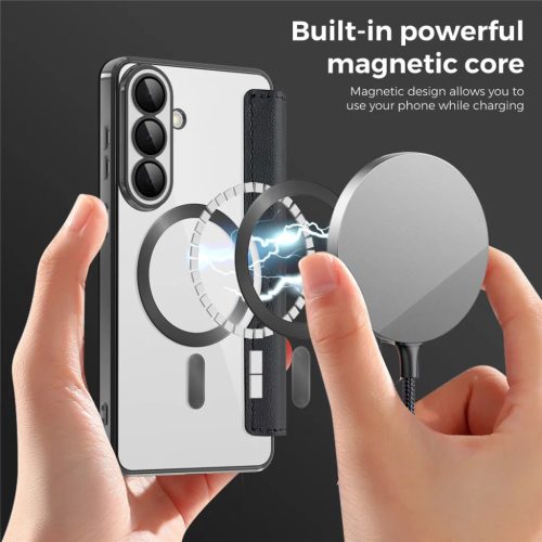 Samsung Galaxy S26 Fekete Techsuit SmartMag fliptok