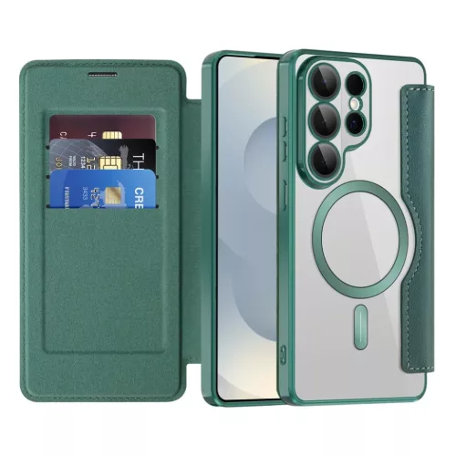 Samsung Galaxy S26 Ultra Zöld Techsuit SmartMag Fliptok