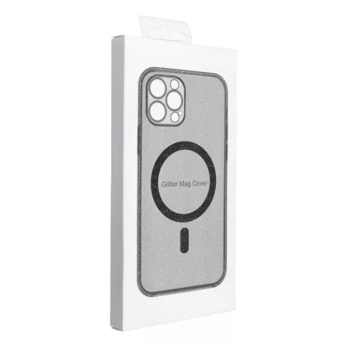Samsung Galaxy S26 Ultra tok átlátszó MagSafe kompatibilis tok fekete csillámos