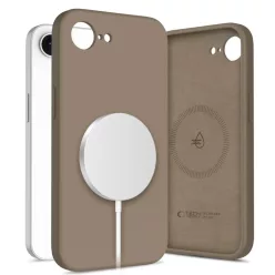   iPhone 16e/17e Tech-protect Silicone Magsafe tok - Csokoládébarna