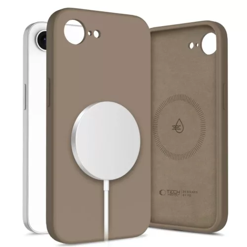 iPhone 16e/17e Tech-protect Silicone Magsafe tok - Csokoládébarna