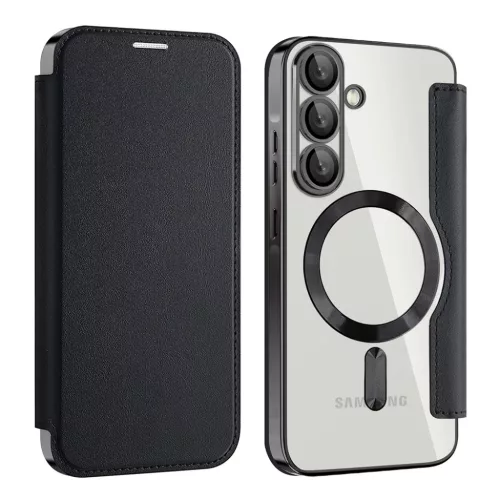 Samsung Galaxy A57 5G Fekete Techsuit SmartMag fliptok