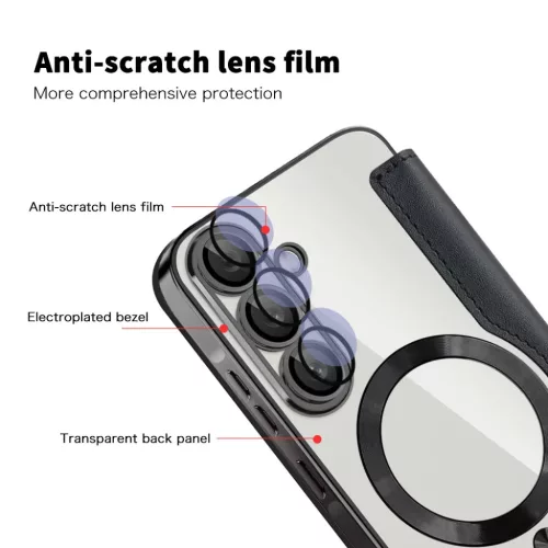 Samsung Galaxy A57 5G Fekete Techsuit SmartMag fliptok