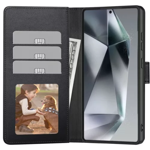 Samsung Galaxy S26 Ultra Tech-Protect Wallet fekete tok