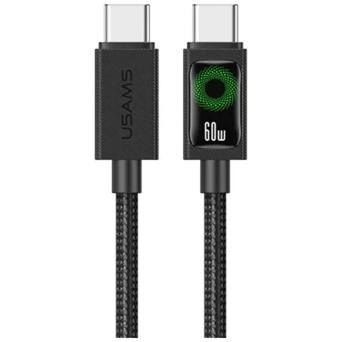 USAMS U92 60W USB-C to USB-C kábel 1.2m fekete