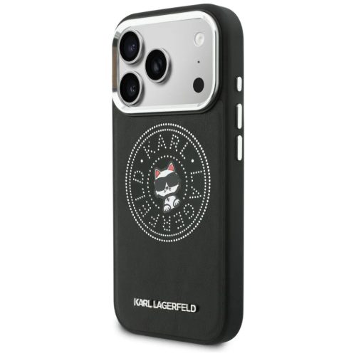 iPhone 17 Pro Max Karl Lagerfeld Point & Choupette Sketch MagSafe fekete tok