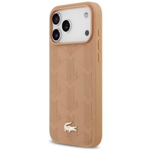 iPhone 17 Pro Max Lacoste Nomograme Gold Logo MagSafe tok rózsaszín
