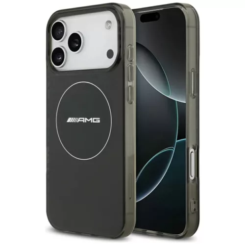iPhone 17 Pro Max AMG Kétrétegű Átlátszó Füstös MagSafe tok fekete