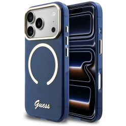 iPhone 17 Pro Max Guess IML Script Metal MagSafe tok kék