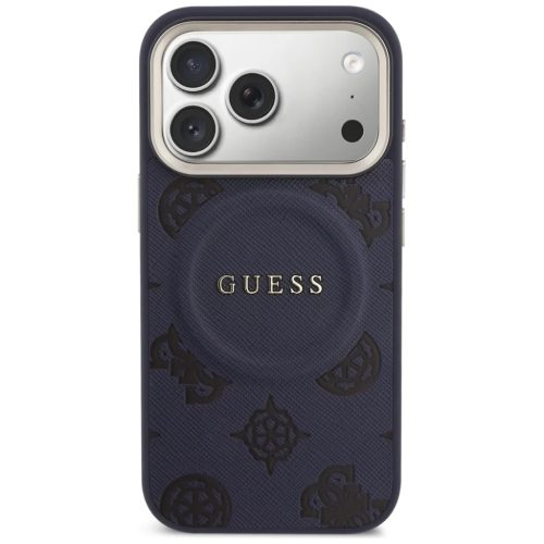 iPhone 17 Pro Max Guess Peony Hot Stamp MagSafe tok kék,