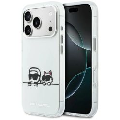   iPhone 17 Pro Max Karl Lagerfeld IML Karl & Choupette Peekaboo Logo MagSafe tok fehér