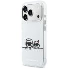 iPhone 17 Pro Max Karl Lagerfeld IML Karl & Choupette Peekaboo Logo MagSafe tok fehér